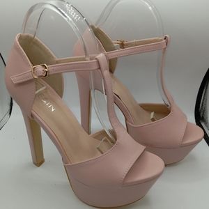 Pale blush pink dancer heels